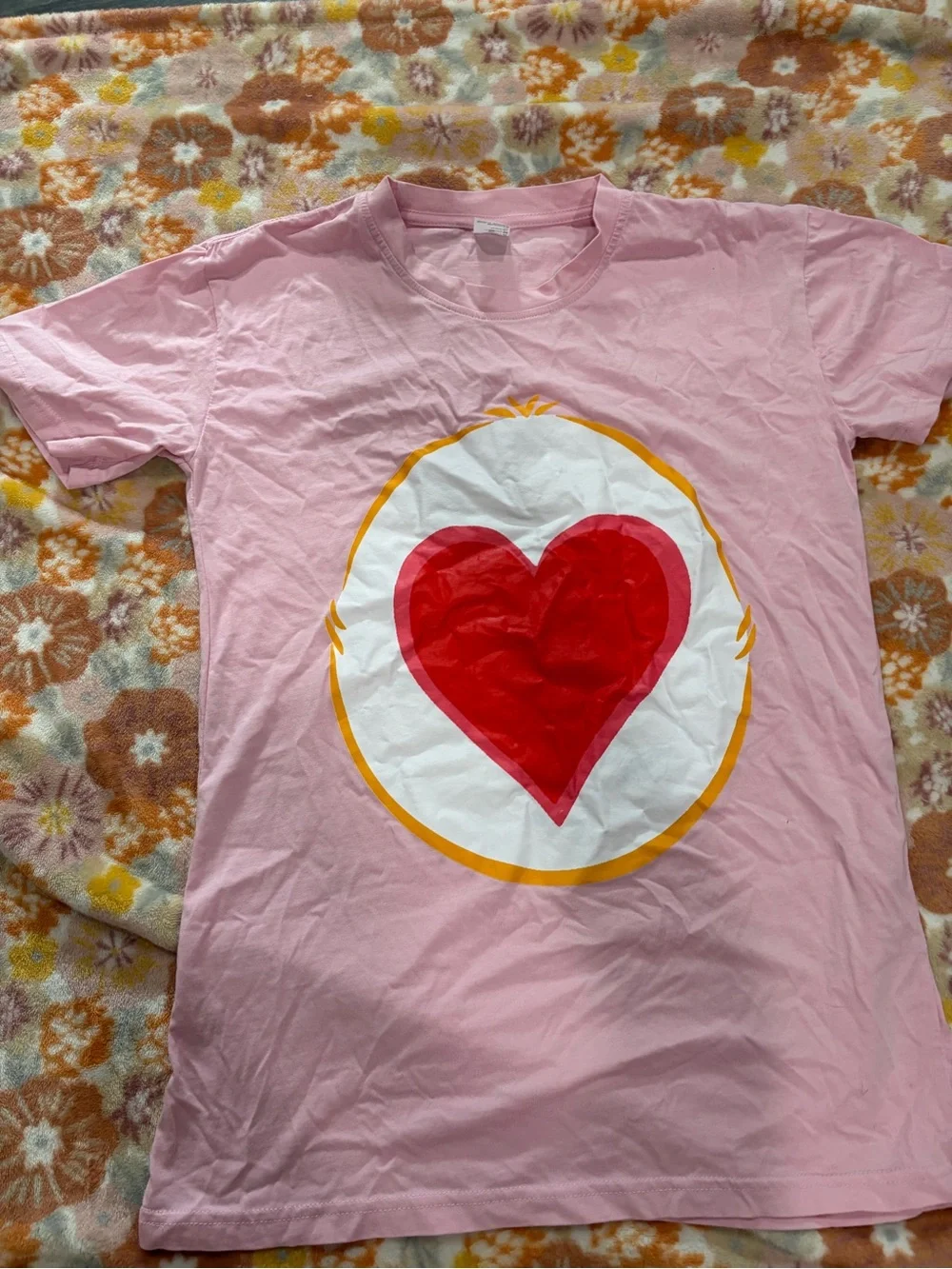 Carebear Pink Heart Graphic Tee